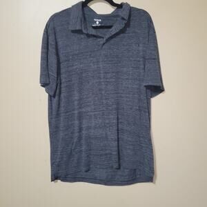 Hurley Men L 43x28 Heather Aqua Blu S/S Polo Shirt 12% Spandex Stretch